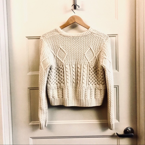 TopShop Cream Cable Knit Sweater - Picture 2 of 3